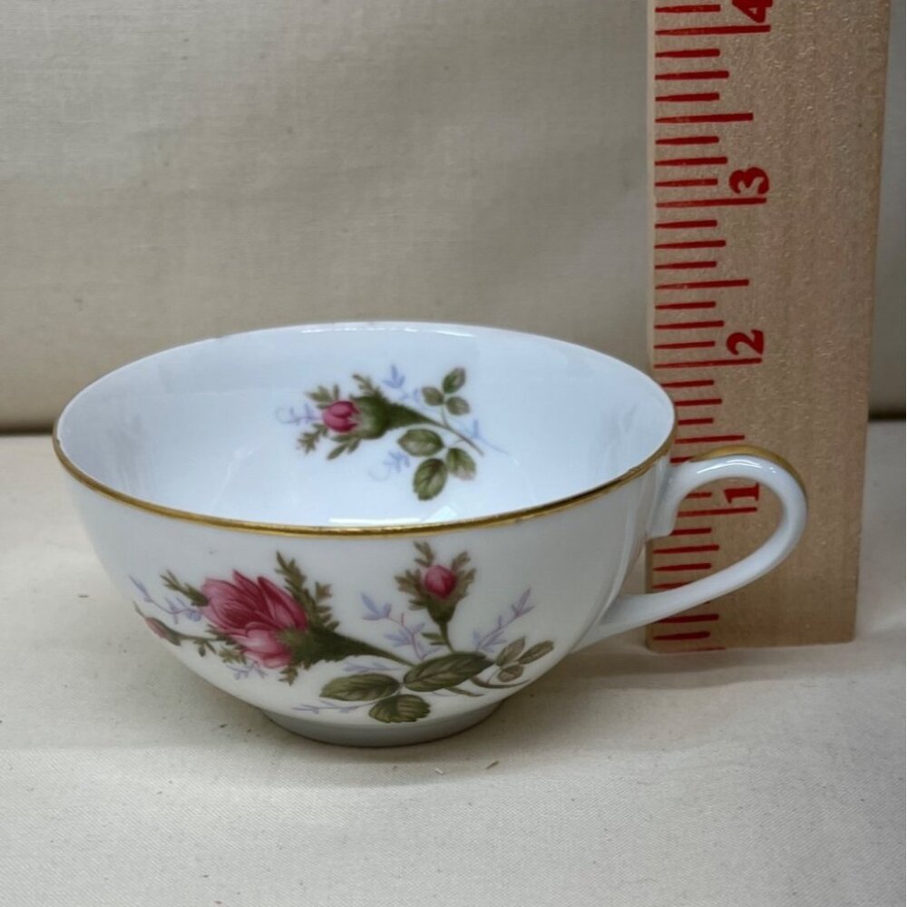 4 Sango Moss Rose Roses Cup & Saucer Sets Japan - Picture 8 of 10